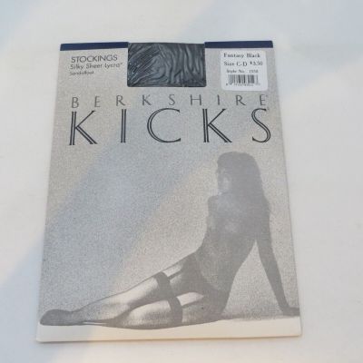 Berkshire Kicks Stockings Fantasy Black Size C-D Style No. 1550 vintage 1988 #82